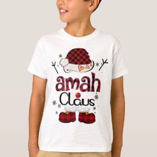 Amah Claus Red Plaid - Grandma Gift T-Shirt