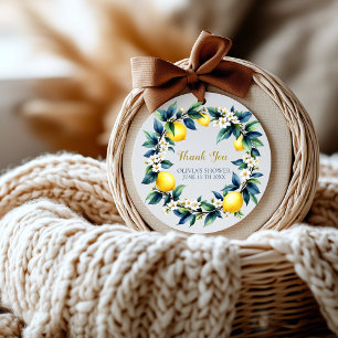Amalfi Ciao Baby Thank You Stickers Lemon Wreath