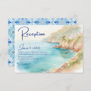 Amalfi Coast Amore Italy Sea Wedding Reception Enclosure Card