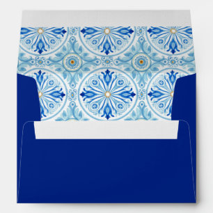 Amalfi Coast Amore Mediterranean Blue Wedding Envelope