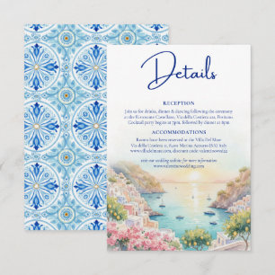 Amalfi Coast Amore Watercolor Wedding Details Enclosure Card