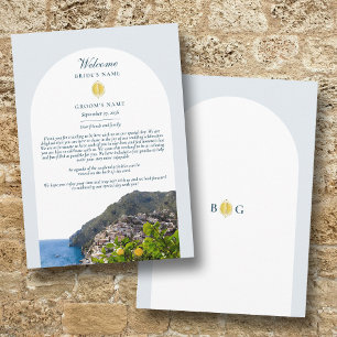 Amalfi Coast Arch Italy Lemons Wedding Itinerary Program
