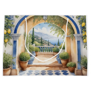 Amalfi Coast Archway Mediterranean view Large Gift Bag
