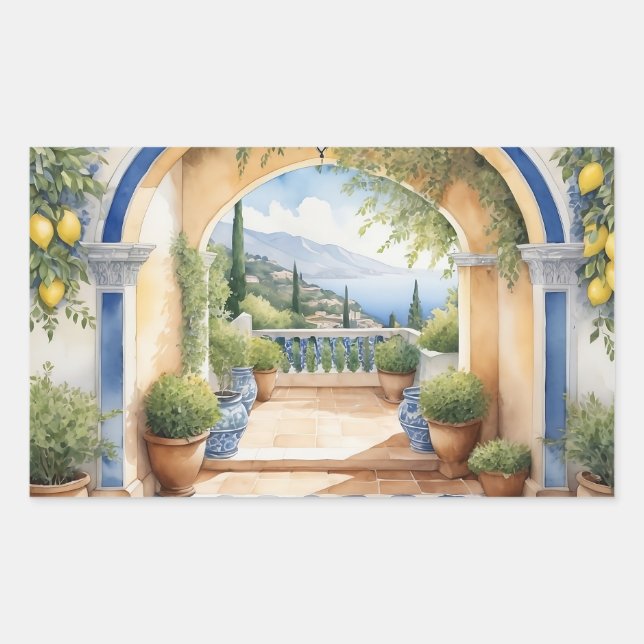 Amalfi Coast Archway Mediterranean view  Sticker (Front)