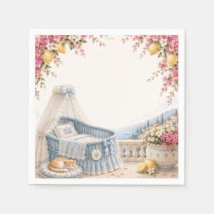 Amalfi Coast Baby Shower Mediterranean Coastal Napkin