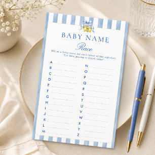 Amalfi Coast Blue Baby Shower Baby Name Race Game