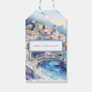 Amalfi Coast Blue Tiles Italy Personalized Photo Gift Tags