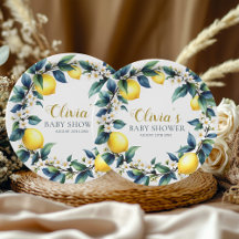 Amalfi Coast Ciao Baby Paper Plates | Lemon Wreath