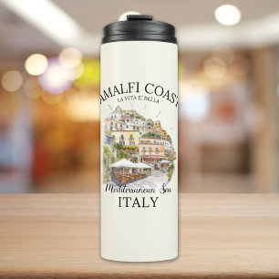 Amalfi Coast Dreamscape – Vibrant Vintage Italy Thermal Tumbler
