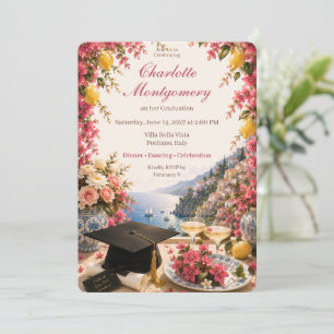 Amalfi Coast Graduation Party Mediterranean Invitation