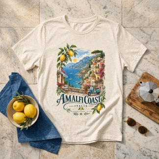 Amalfi Coast Italia Vintage Mediterranean Summer Tri-Blend Shirt
