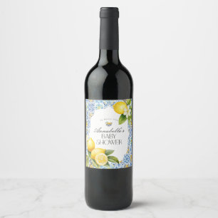 Amalfi Coast Italian Baby Shower Barware Wine Label