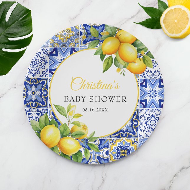 Amalfi Coast Italian Baby Shower Paper Plate (Creator Uploaded)
