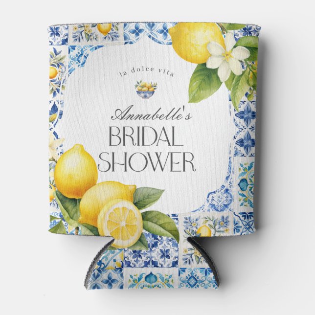 Amalfi Coast Italian Bridal Shower Favour Barware Can Cooler (Front)