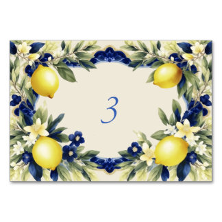 Amalfi Coast Italian Ceramic Wedding Table Number