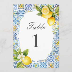 Amalfi Coast Italian Lemon Table Numbers