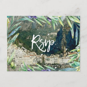 amalfi coast, italie olives mariage carte postale 