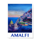 Amalfi coast Italie Poster rétro
