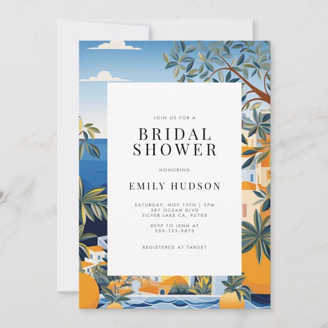 Amalfi Coast Italy Bridal Shower Invitation (Front)