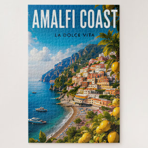 🍋 Amalfi Coast Italy Coastal Village Jigsaw Puzzle