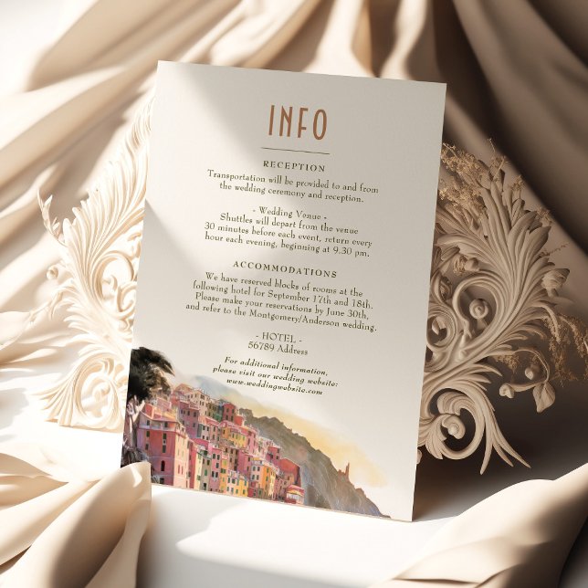 Amalfi Coast Italy Destination Insert INFO Details Invitation (Creator Uploaded)