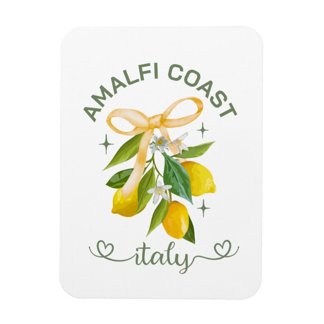 Amalfi Coast Italy Lemon & Bow– Personalized  Magnet (Vertical)