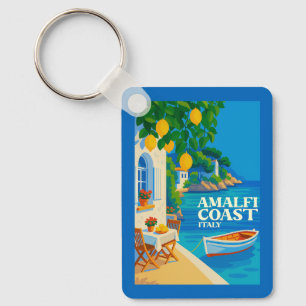 Amalfi Coast Italy Mediterranean Cards Keychain