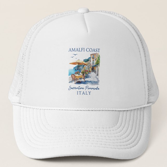 Amalfi Coast Italy Scenic Summer Trucker Hat (Front)
