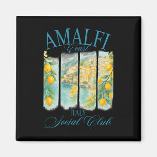 Amalfi Coast Italy Social Club Lemon Vintage Trave Magnet