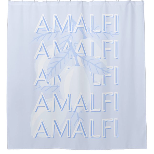 Amalfi Coast, Italy, Travel Art, Preppy, Blue (Front)