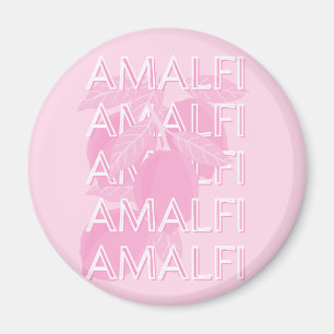 Amalfi Coast, Italy, Travel Art, Preppy, Pink Magnet