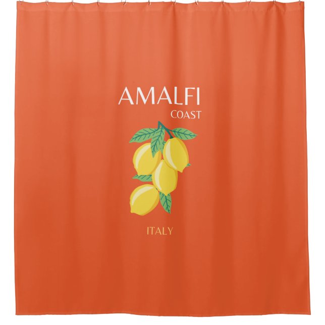 Amalfi Coast, Italy, Travel Art, Retro, Orange (Front)
