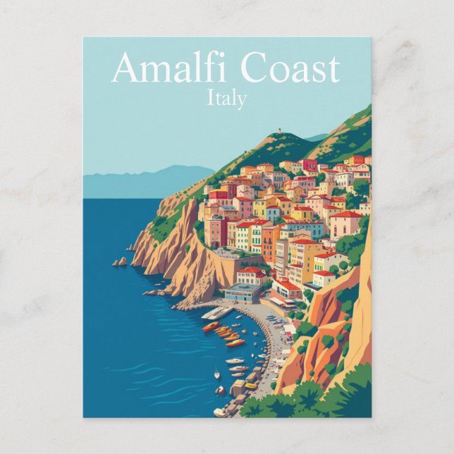 Amalfi Coast, Italy Travel Mediterranean  Postcard (Front)