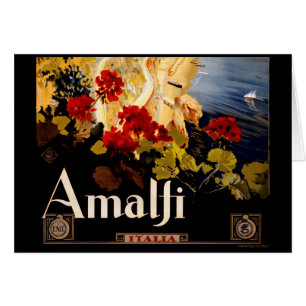 Amalfi coast Italy Travel Poster Art Graphic