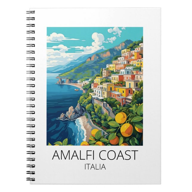 Amalfi Coast Italy Vintage Travel Notebook (Front)
