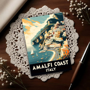Amalfi Coast Italy Vintage Travel Postcard