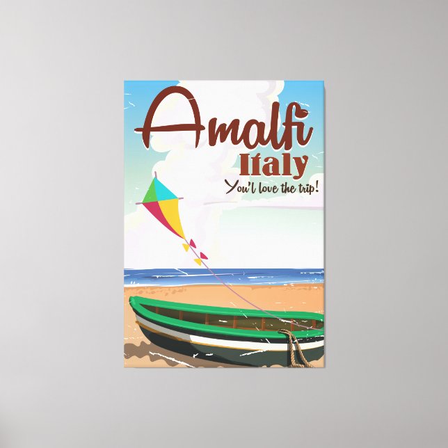 Amalfi coast Italy Vintage travel poster print (Front)
