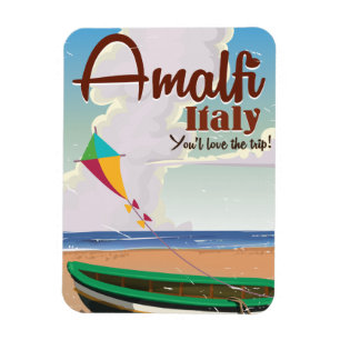 Amalfi coast Italy Vintage travel poster print Magnet