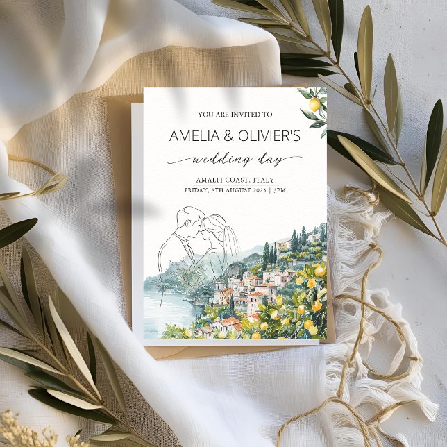 Amalfi Coast Italy Wedding Invitation Lemon Summer (Creator Uploaded)