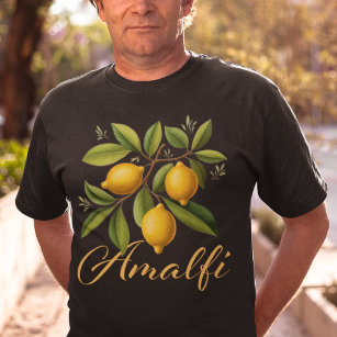 Amalfi Coast Lemon Branch Elegant Italian T-Shirt
