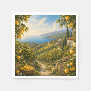 Amalfi Coast Lemon Grove Mediterranean Italian Napkin