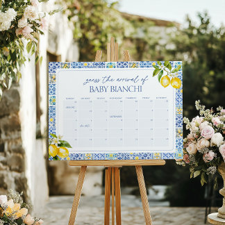 Amalfi Coast Lemon Guess Baby's Due Date Calendar Poster