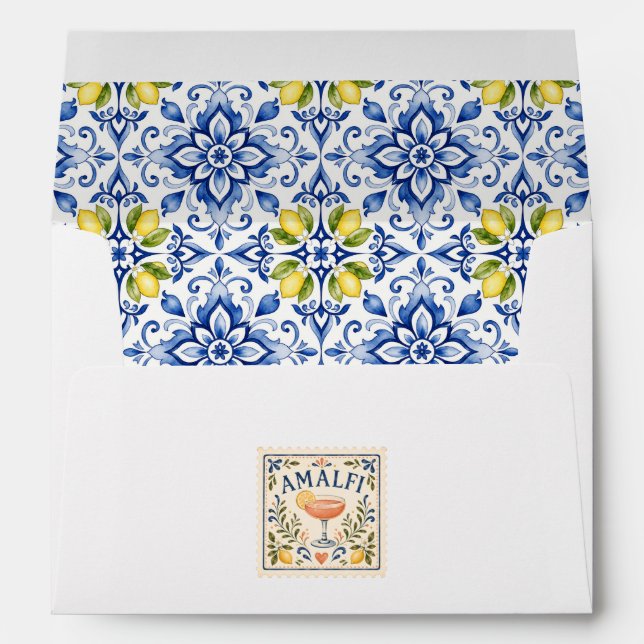 Amalfi Coast Lemon Italian Ceramic Tile Mediterran Envelope (Back (Bottom))