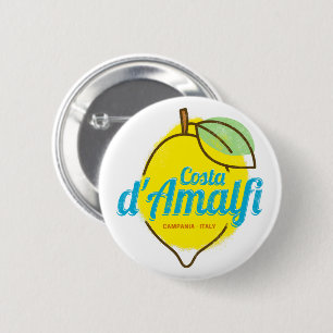 Amalfi Coast Lemon Italy Vintage Costa d'Amalfi 2 Inch Round Button