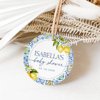 Amalfi Coast Lemon Mediterranean Baby Shower Favour Tags