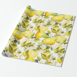 Amalfi Coast Lemon Pattern  Wrapping Paper
