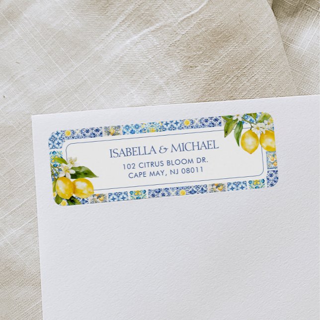 Amalfi Coast Lemon Return Address Label (Creator Uploaded)
