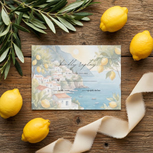 Amalfi Coast Lemon RSVP Card   Italian Destination