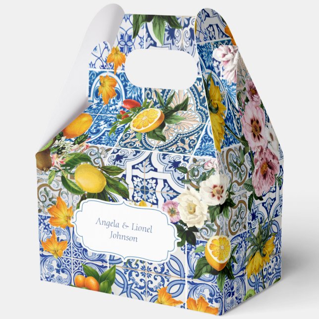 Amalfi Coast Lemon Tiles Italy Favor Box (Front)