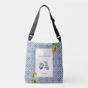 Amalfi Coast Lemon Tiles Italy Personalized Crossbody Bag